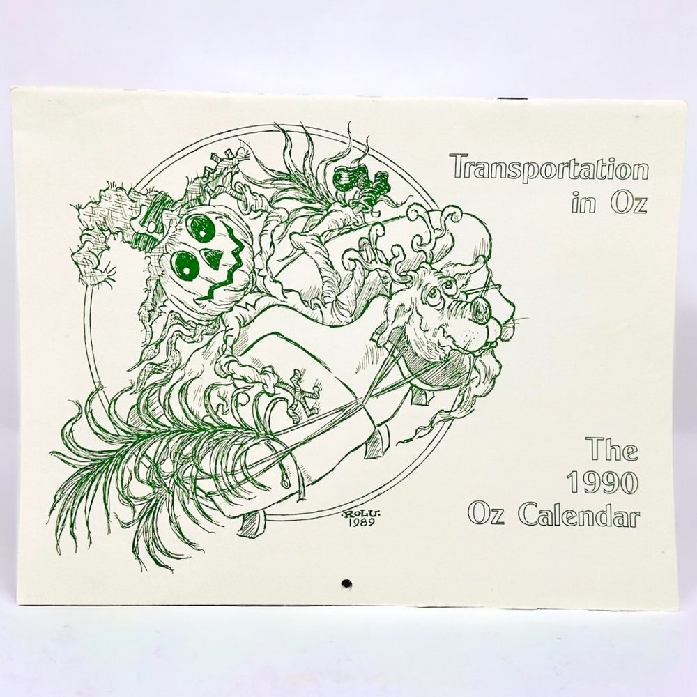 International Oz Club 1990 Calendar w/Artwork - Rare Find